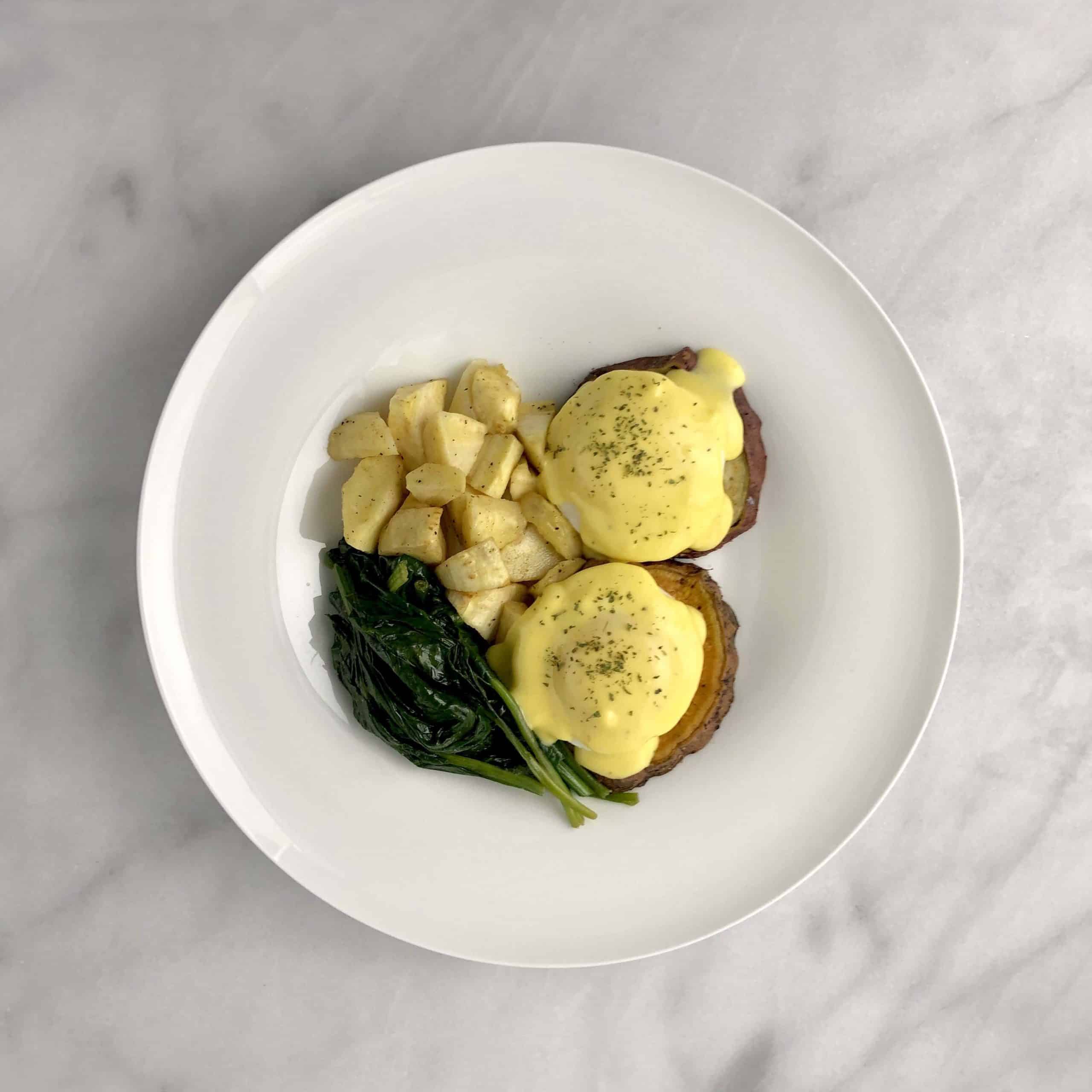Eggs Benedict with Roasted Parsnips
